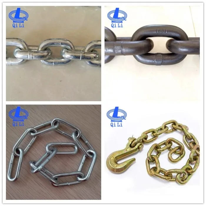 2-13mm Galvanized Zinc Plated Welded DIN5685A Short Metal Link Chain