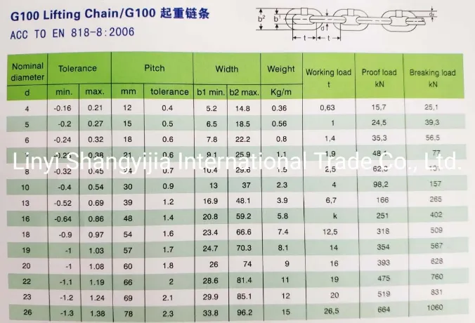 Alloy Steel 8620d Material Blue Coated 10mm G100 Lifting Chain