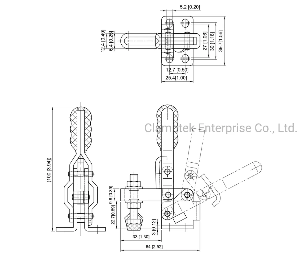 Clamptek Vertical Handle Type Toggle Clamp CH-12050-U