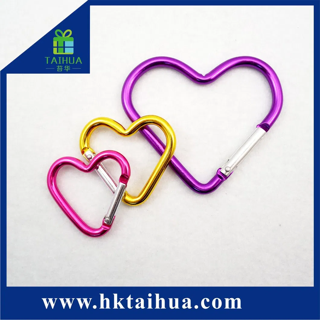 Customized Heart-Shaped Aluminum Locking Carabiner