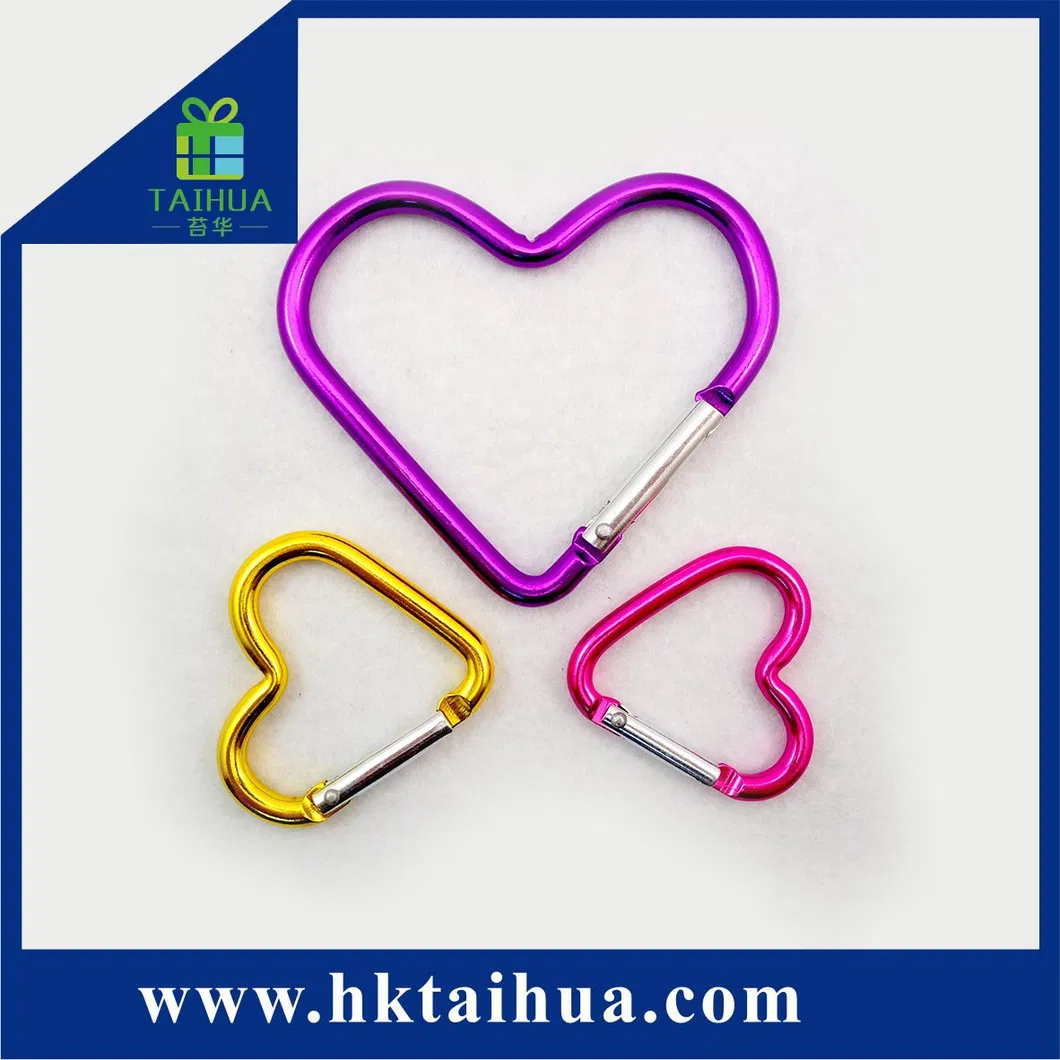 Customized Heart-Shaped Aluminum Locking Carabiner