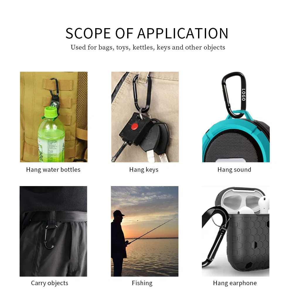 D-Type Gourd Belt Aluminum Bag Stainless Carabiner Climbing Snap Hook Buckle