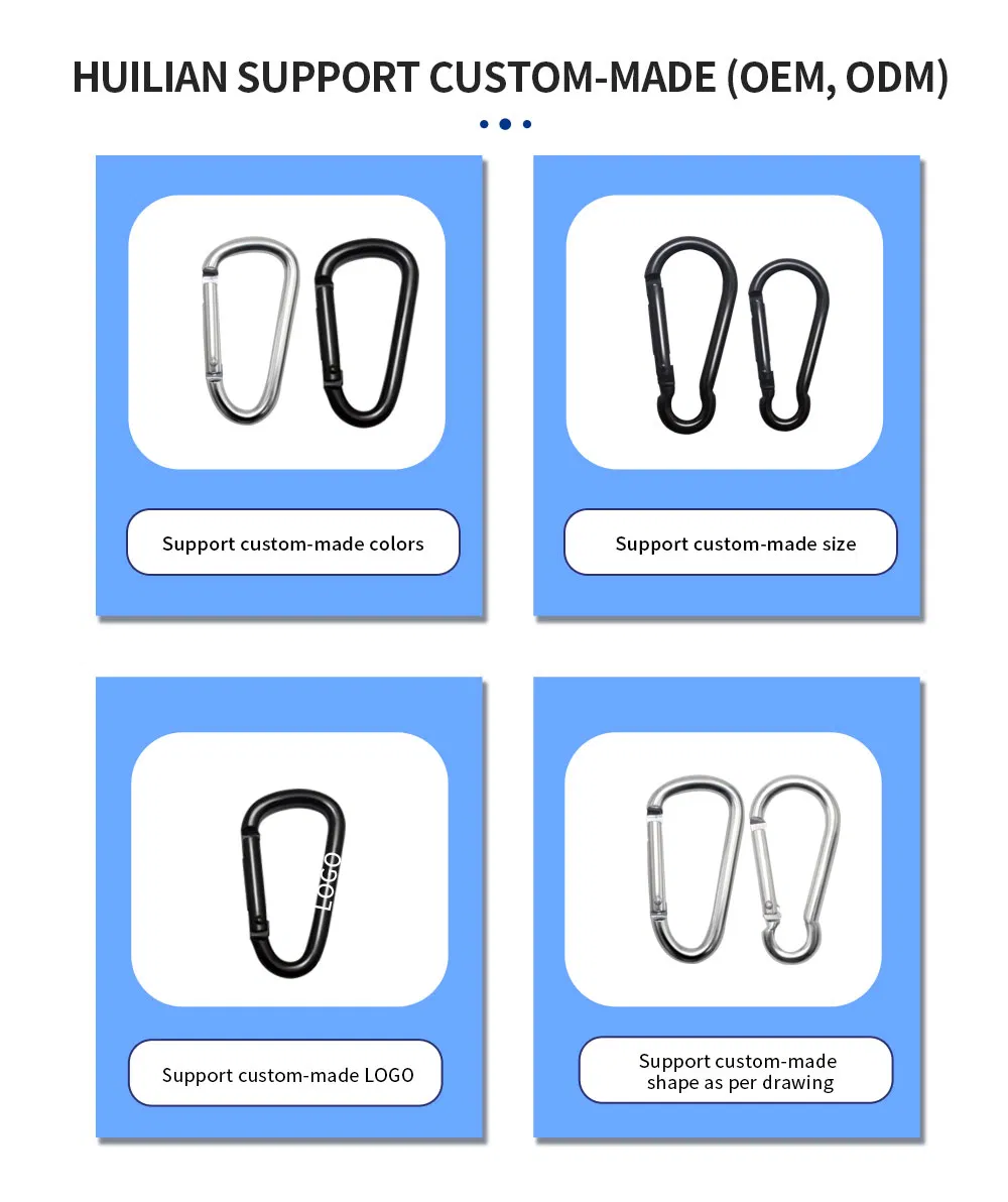 D-Type Gourd Belt Aluminum Bag Stainless Carabiner Climbing Snap Hook Buckle