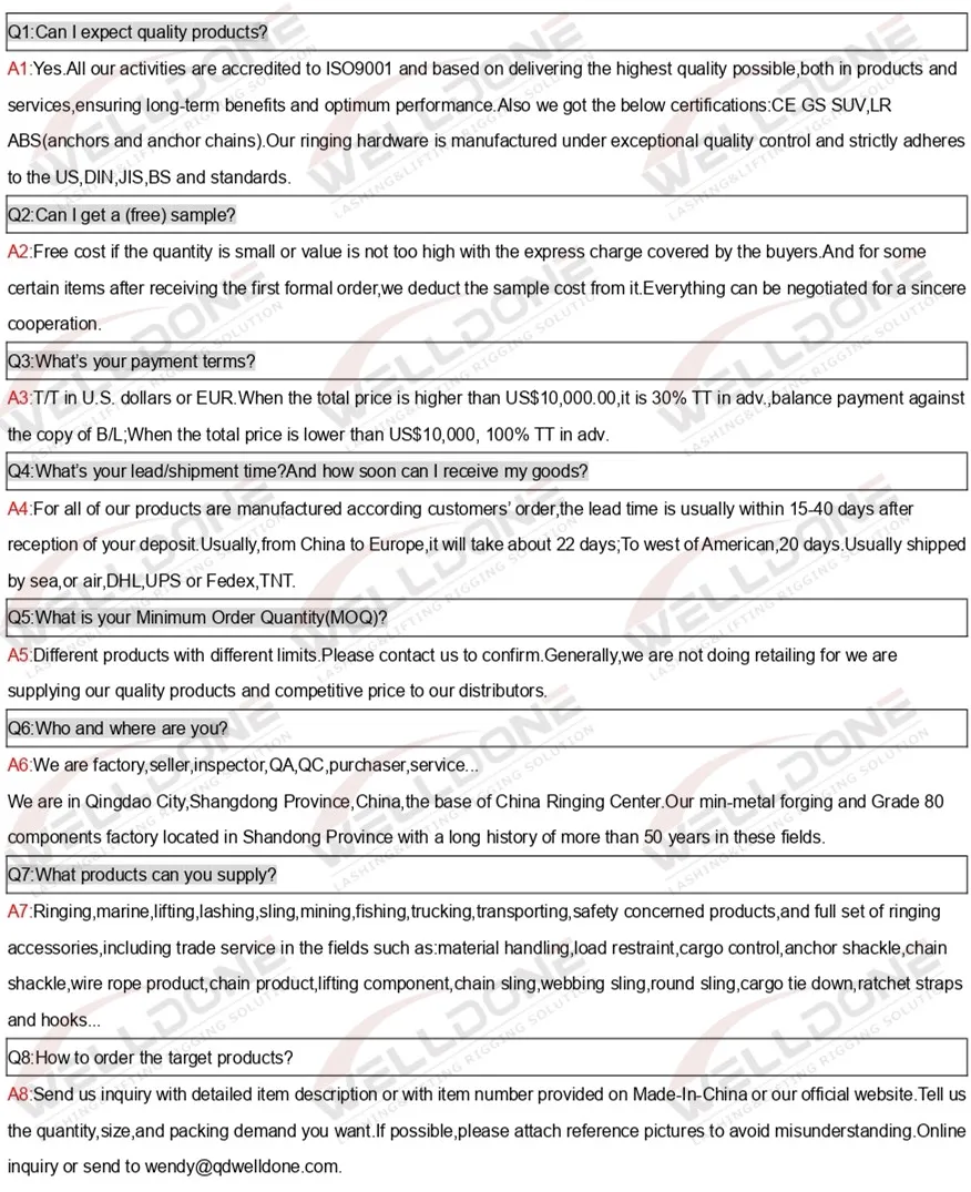Factory G100 G80 U. S. Type Welded Master Link for Lifting Slings