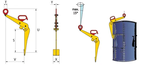 Heavy Duty Oil Drum Steel Lifting Clamp with Yqc Type