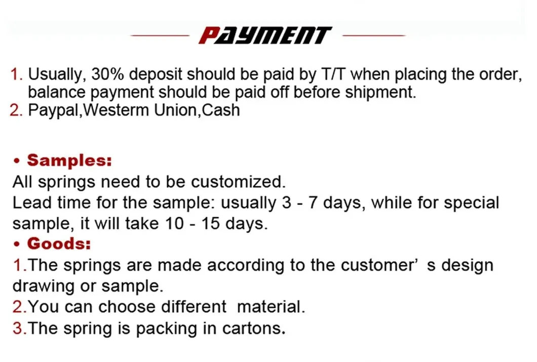 Metal Spring Extension Spring Vending Machine Spring Coil Spring Aeroplane Spring Parts