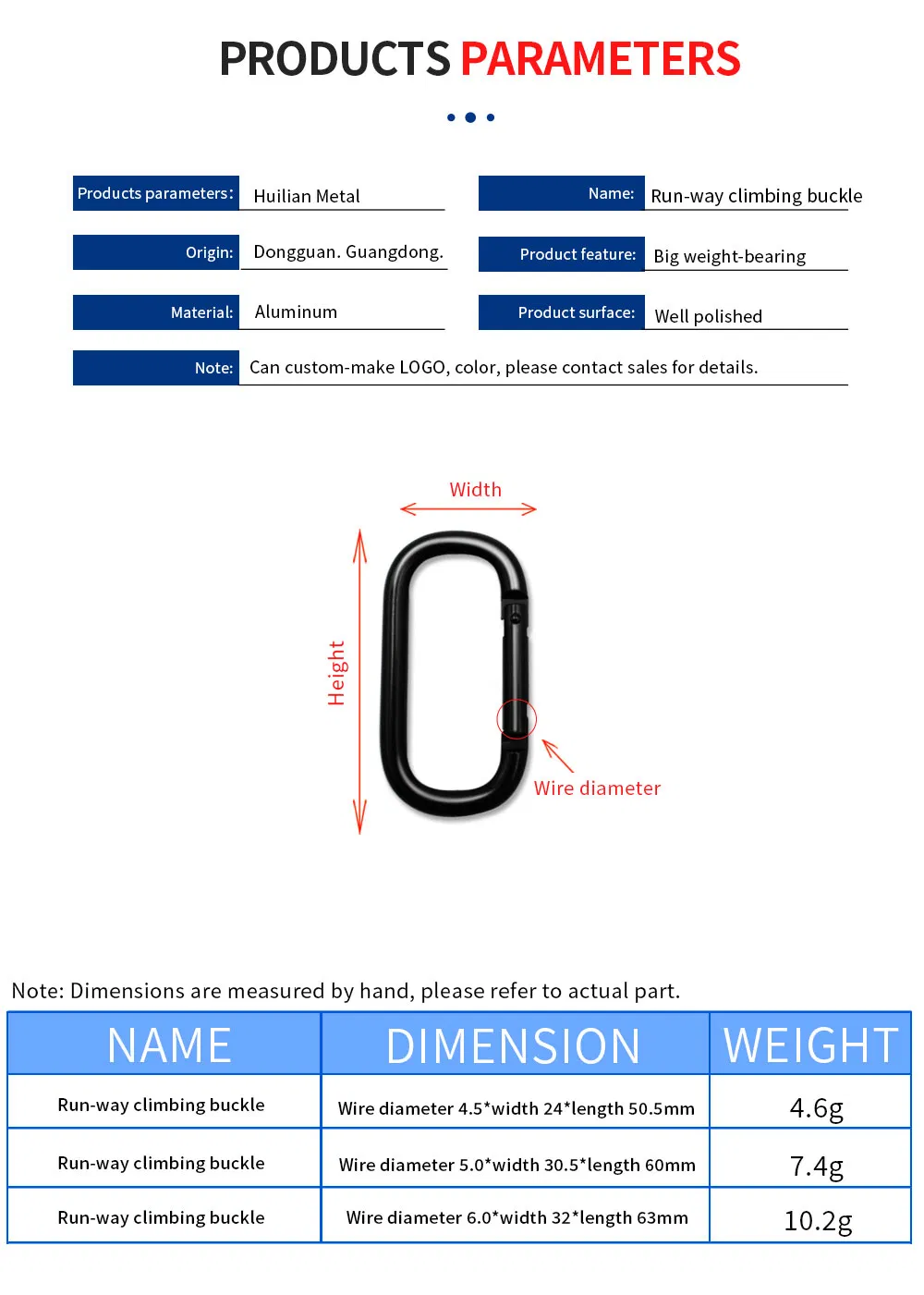 Runway Bag Aluminum Stainless Belt Carabiner Climbing Snap Hook Buckle