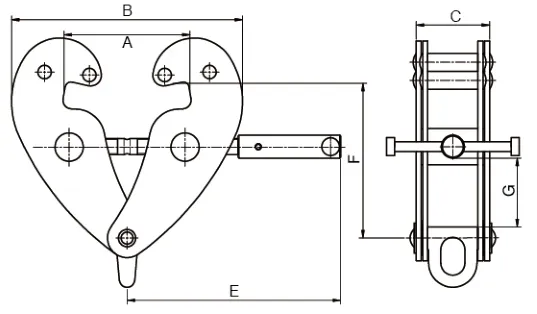 Steel Lifting Beam Clamp with Ring Ys Type