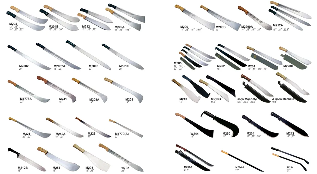 Steel Machete with Wooden Handle Plastic Handle Machete