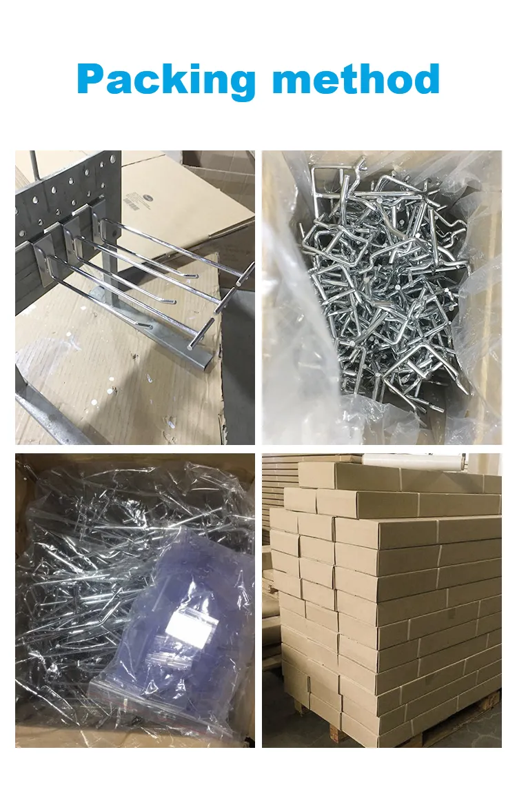 Supermarket Security Chromed Metal Display Rack Hooks