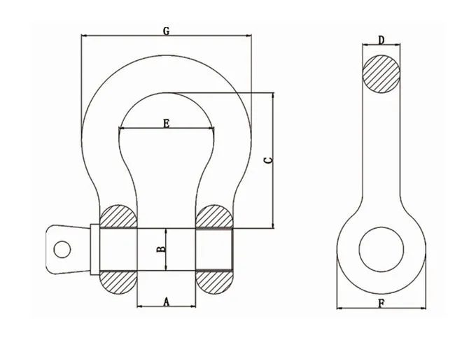 U S Type Wll 17t 1 1/2 Inch Screw Pin Anchor Bow Shackle