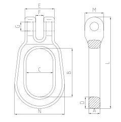 Wd645 G80 G100 Container Lifting Clevis Link